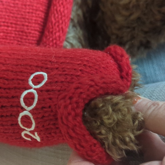 Gund Millenium Large Brown Teddy Bear with Red Heart Hoodie Sweater Y2K - Picture 4 of 8